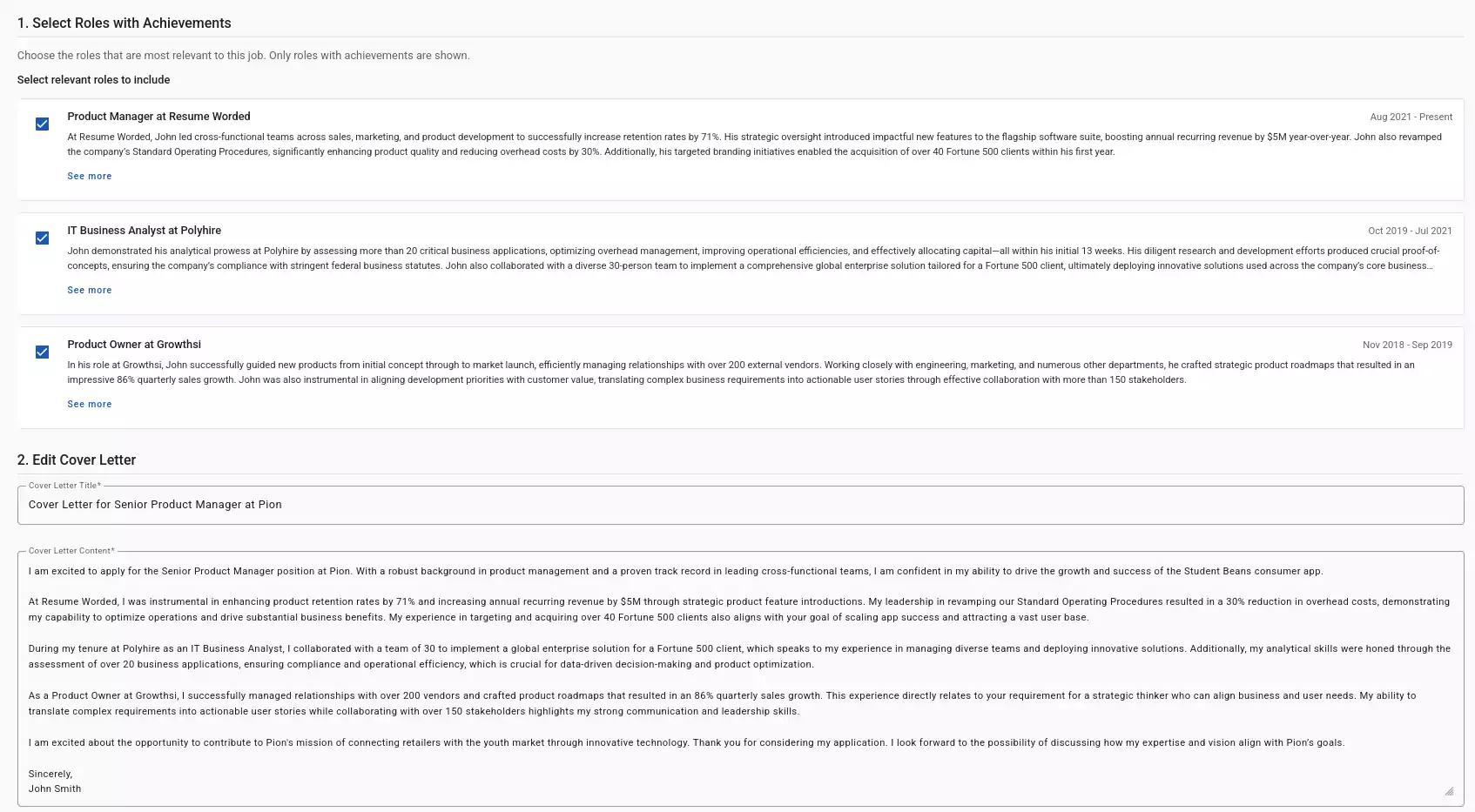 AI Cover Letter Generator